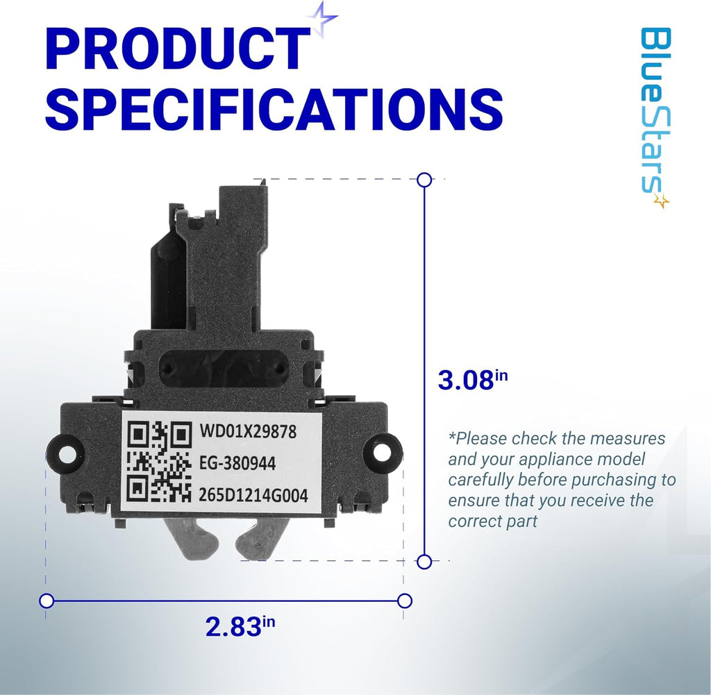 BlueStars [Upgraded] WD01X29878 Dishwasher Door Latch Compatible with GE Hotpoint Dishwasher - Door Lock Replacement Part WD01X27701 4979622 PD00072017 AP7176296 EAP16659468 265D1214G004 EG-380944