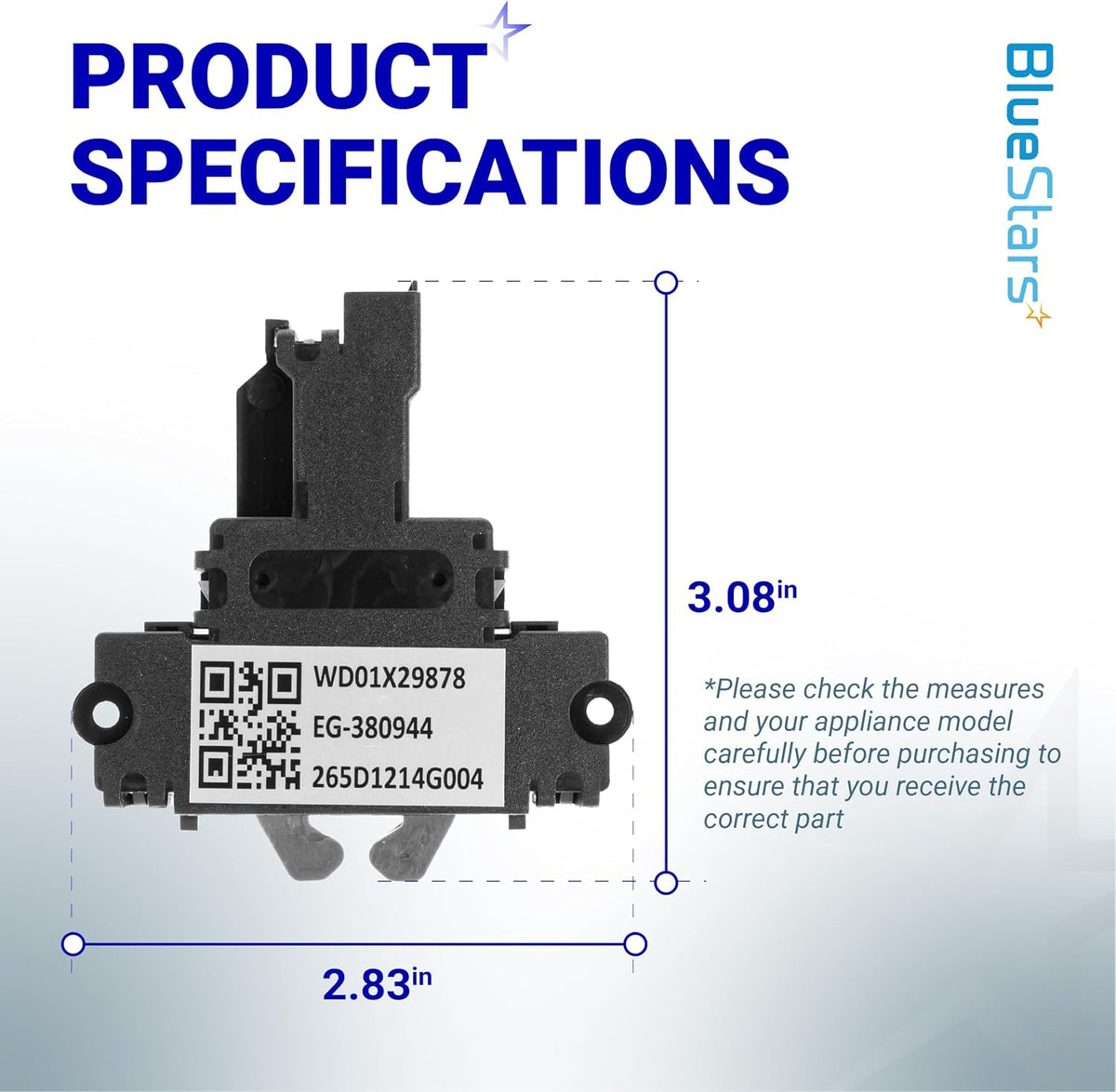 BlueStars [Upgraded] WD01X29878 Dishwasher Door Latch Compatible with GE Hotpoint Dishwasher - Door Lock Replacement Part WD01X27701 4979622 PD00072017 AP7176296 EAP16659468 265D1214G004 EG-380944