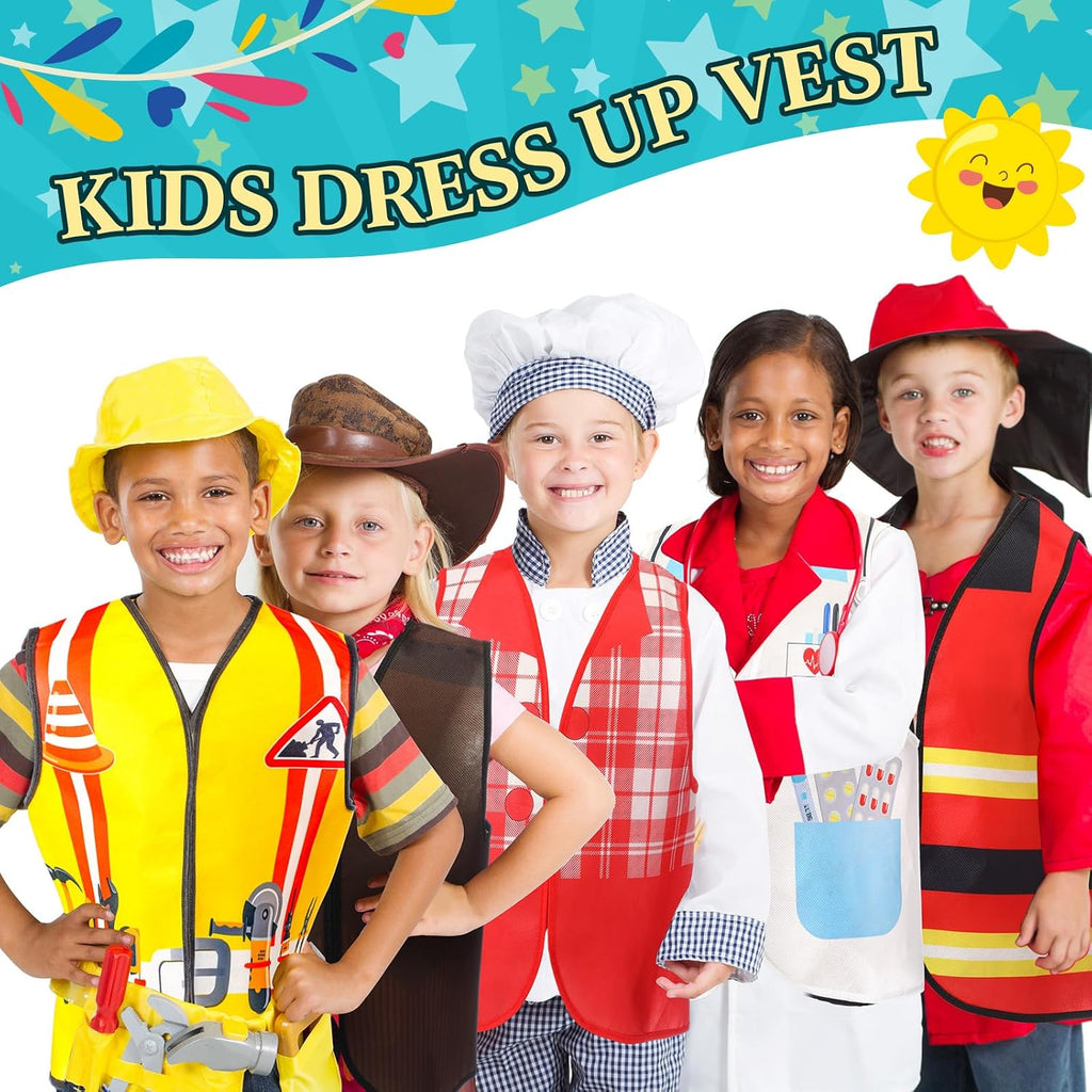 24 Pcs Kids Community Helper Dress Up Vest Career Cosplay Cloth Toddlers Occupation Pretend Play Costume
