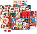 12 Pack Christmas Gift Boxes with Lids, with 16.4 Yd Foil Ribbon