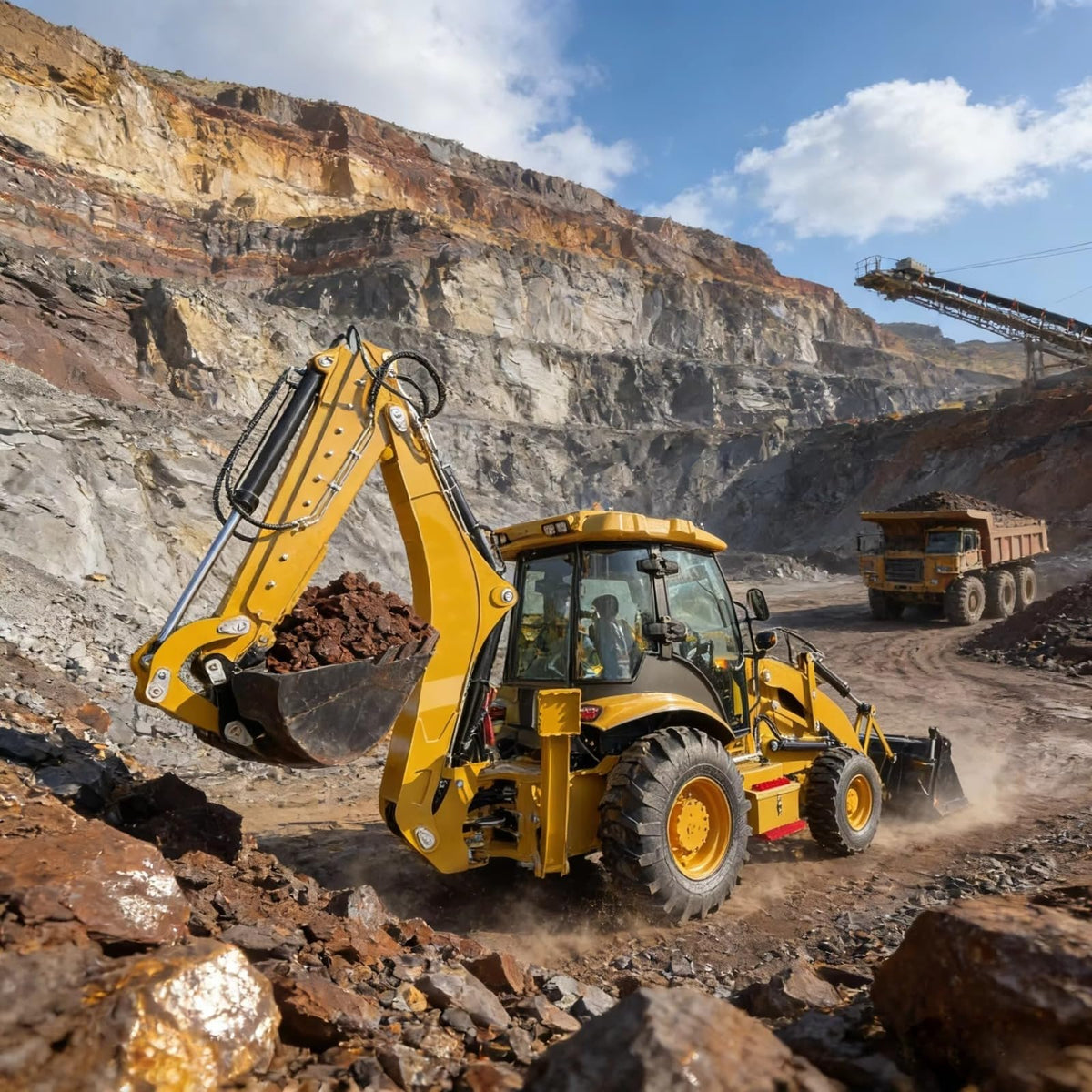 High-Efficiency Towable Backhoe Loader Industrial Backhoe Earth-Moving Machinery Versatile Digging and Loading