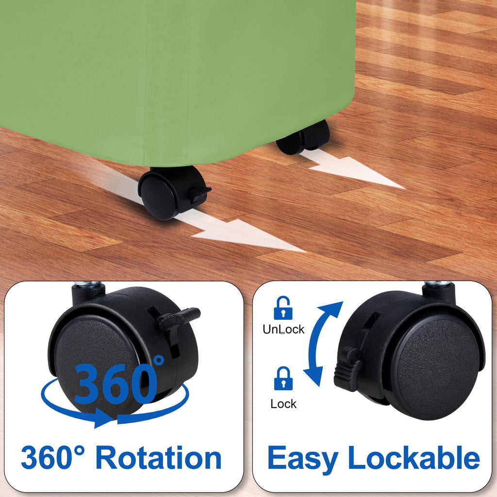 Slim Laundry Hamper with Wheels,20 Gal (75L) Rolling Laundry Basket with lid and wheels Clothes Hamper Foldable Tall