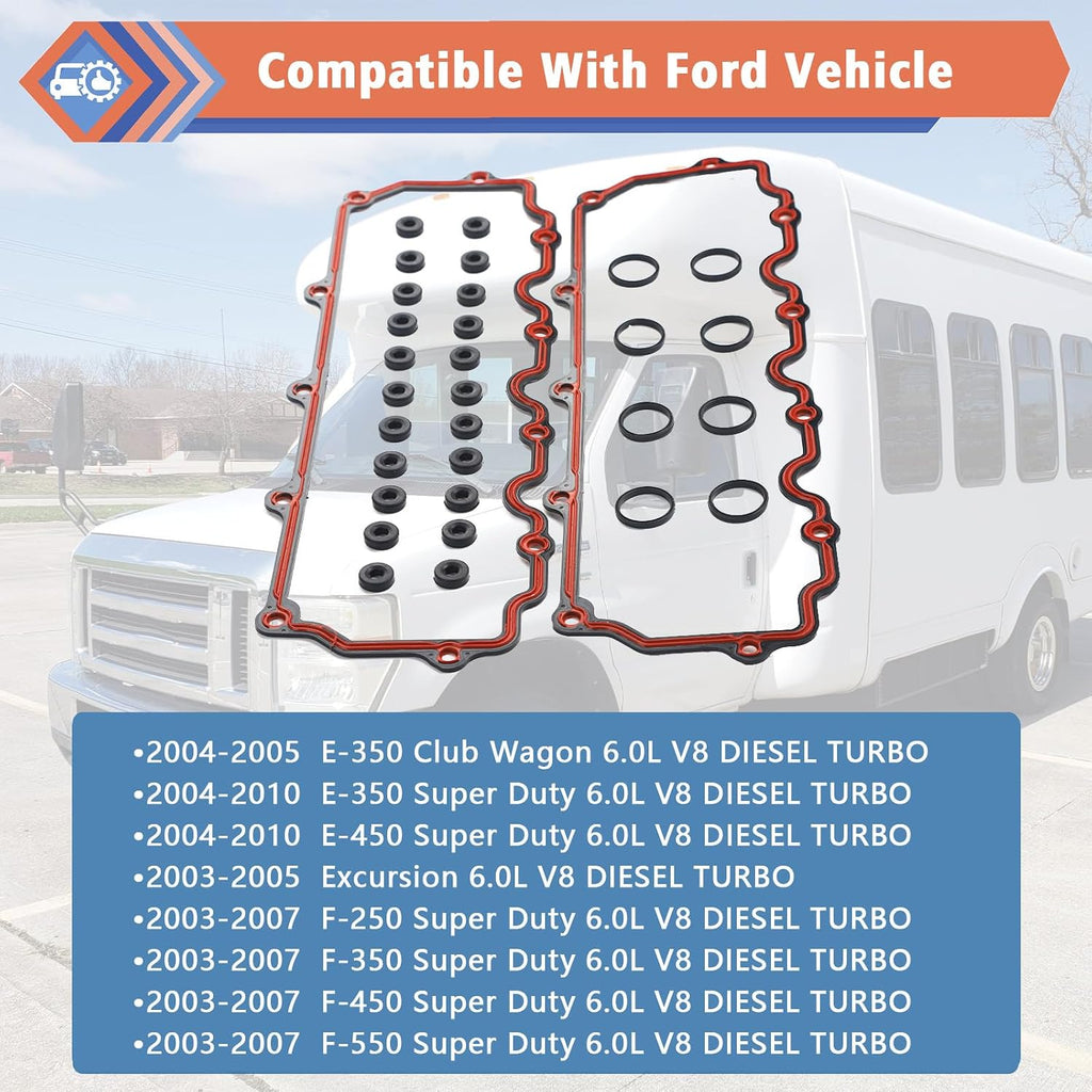 Upper and Lower Powerstroke Diesel Valve Cover Gaskets Fit for Ford Vehicle