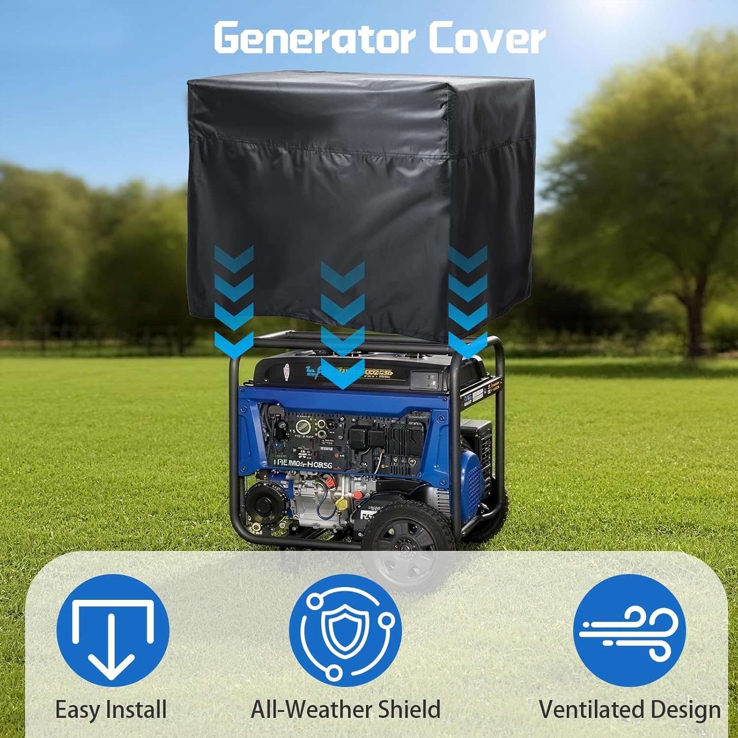 Generator Cover Compatible with Westinghouse, Waterproof Portable Generator Cover for Outside Storage, Heavy Duty