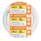 Energeaster Solid Indoor 14/2 W/G NMB Cable 25ft, Electrical Wire, White