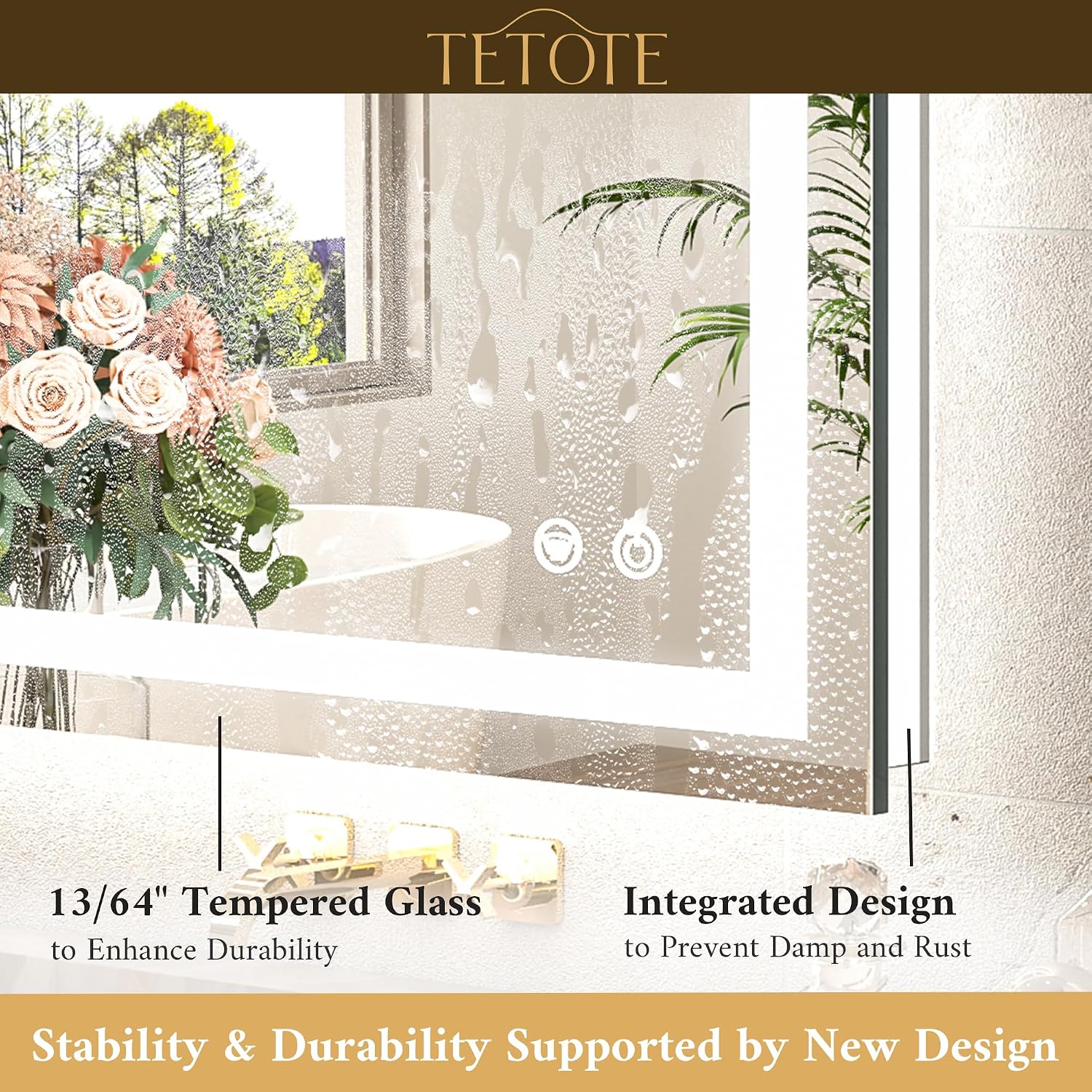 LED Bathroom Mirror 24 x 30 Inch Lighted Bathroom Vanity Mirror with Lights, Brighter Frontlit and Backlit Light up