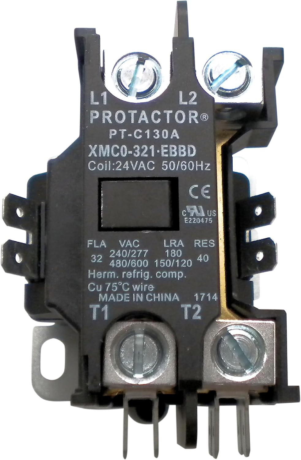 1 Pole 32 AMP Heavy Duty Enclosed AC Contactor | Replaces Virtually All Residential 1 Pole Models Rated at 32 Amps or