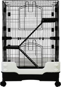 Rat Cage, Small Animal Cage for Ferret, Chinchilla, Guinea Pig | Lockable Wheels, Splash Guard, Easy-Clean Pull-Out