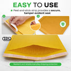Kraft Bubble Mailers 9.5" x 14.5", Pack of 30 - USA-Made Heavy-Duty Padded Envelopes for Retail Shipping - Large