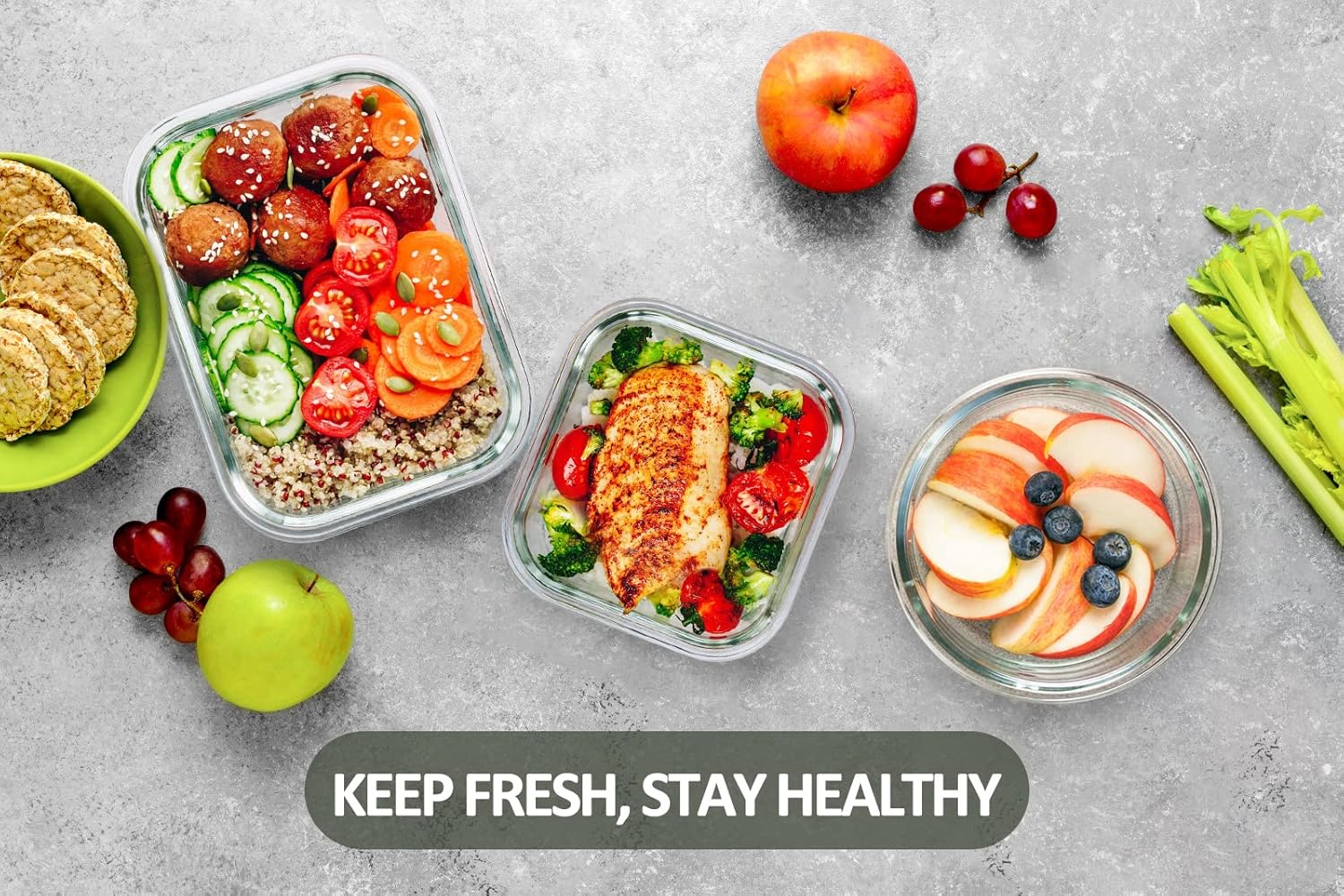24-Piece Glass Food Storage Containers with Upgraded Snap Locking Lids,Glass Meal Prep Containers Set - Airtight