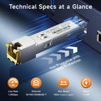 Cable Matters 1000BASE-T Gigabit SFP to RJ45 Copper Transceiver Module
