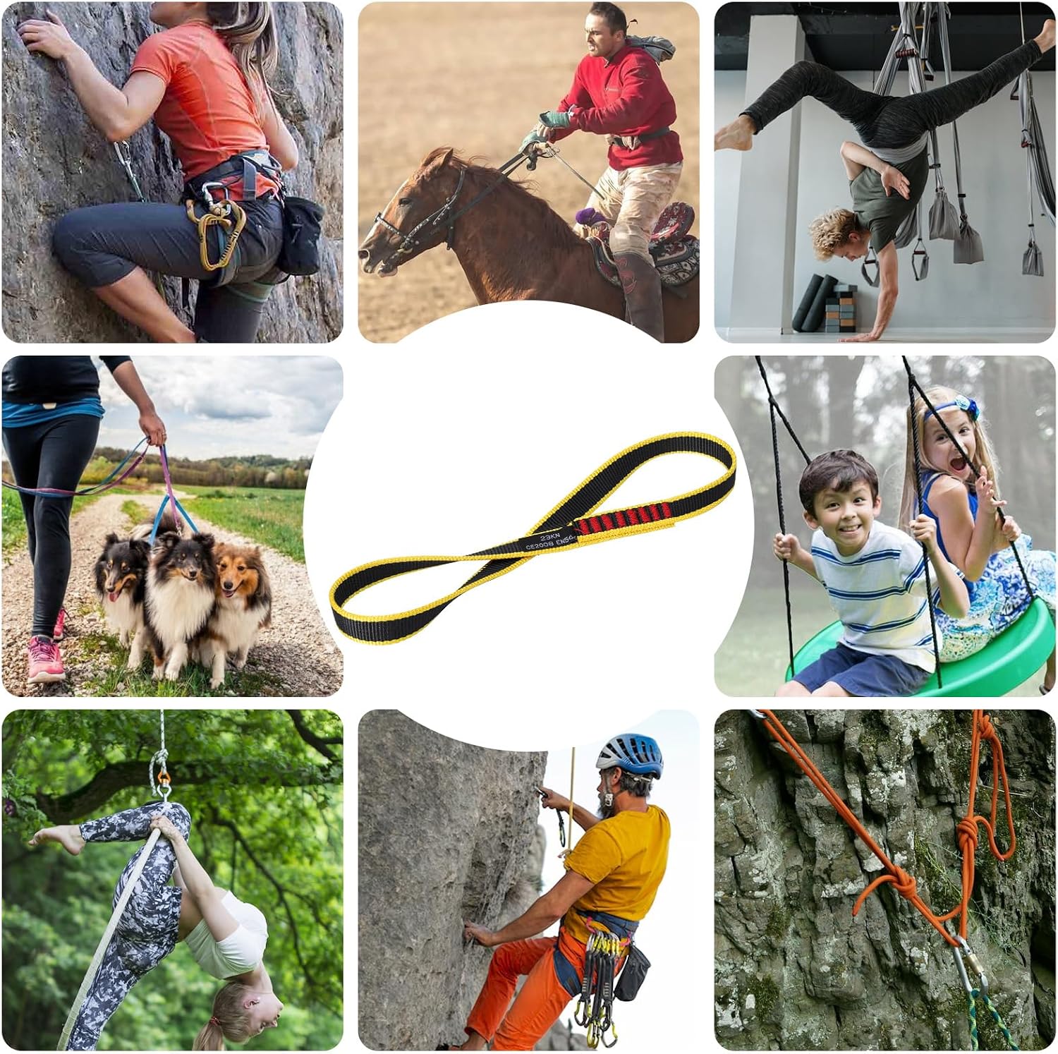 18MM Nylon Climbing Sling Runner Rock Climbing Webbing Straps | Nylon Sling Runner 23KN CE2008/EN566 for Rock