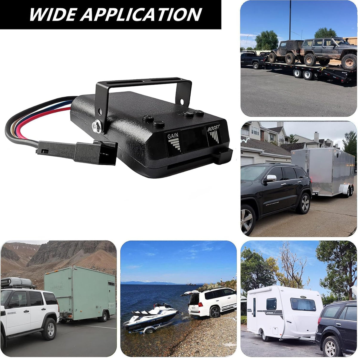 Brake Controller, Digital Electric Trailer Brake Controller Easily Control Trailers with 1-4 Axles, for Light-Duty