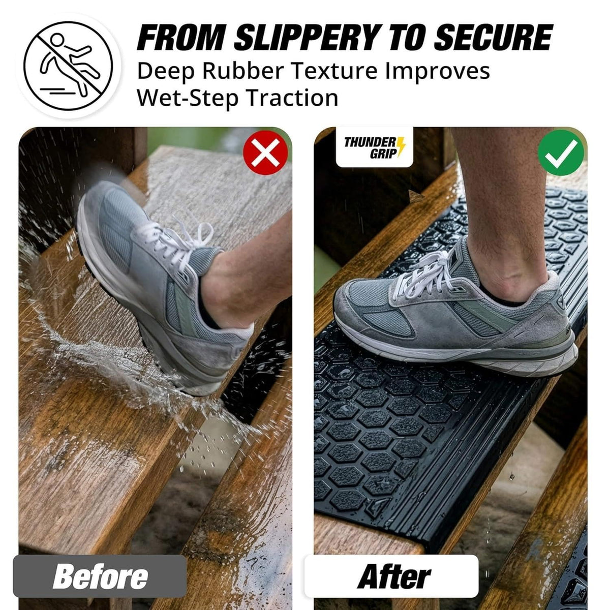 Non Slip Stair Treads Outdoor for Stair Remodel with Square Nose Profile