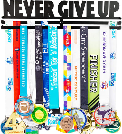 Medal Holder Display Hanger Rack Frame for Over 40 Medals-Sports Medal Hanger and Ribbon Display Holder Rack with