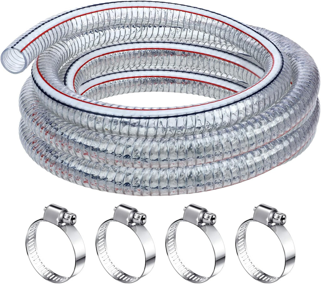 Frienda Flexible Hose Pvc Tubing with Fasteners, 3/4 Inch ID, 6.6 Ft