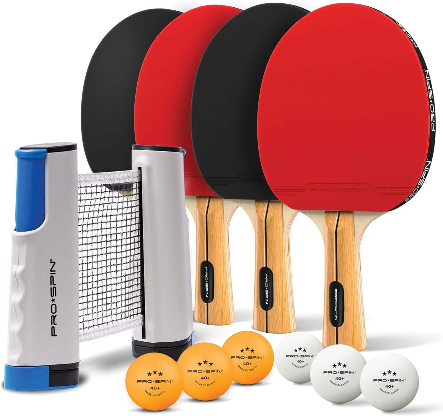 Portable Ping Pong Set with Retractable Ping Pong Net for Any Table, All-in-One Table Tennis Set with Ping Pong