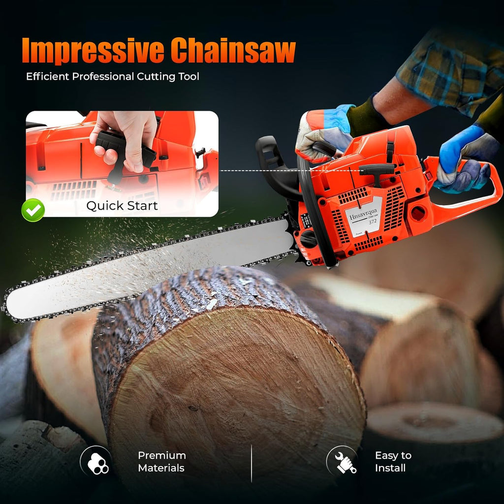 28 Inch Gas Powered Chainsaw,71CC 2-Stroke Handheld Cordless Petrol Chain Saw Trees Wood Cutting Gas ChainSaw