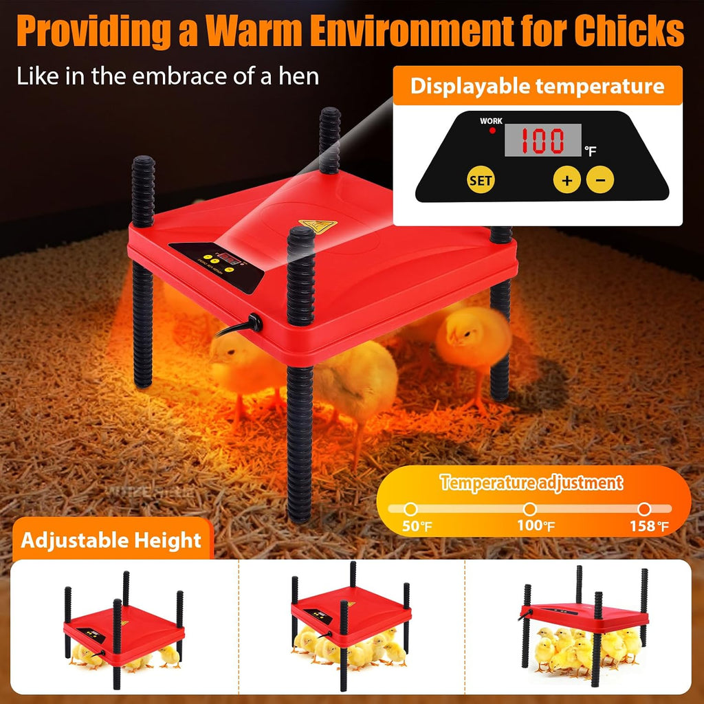 Brooder Box for Chick, Chick Starter Kit with Brooder Heating Plate