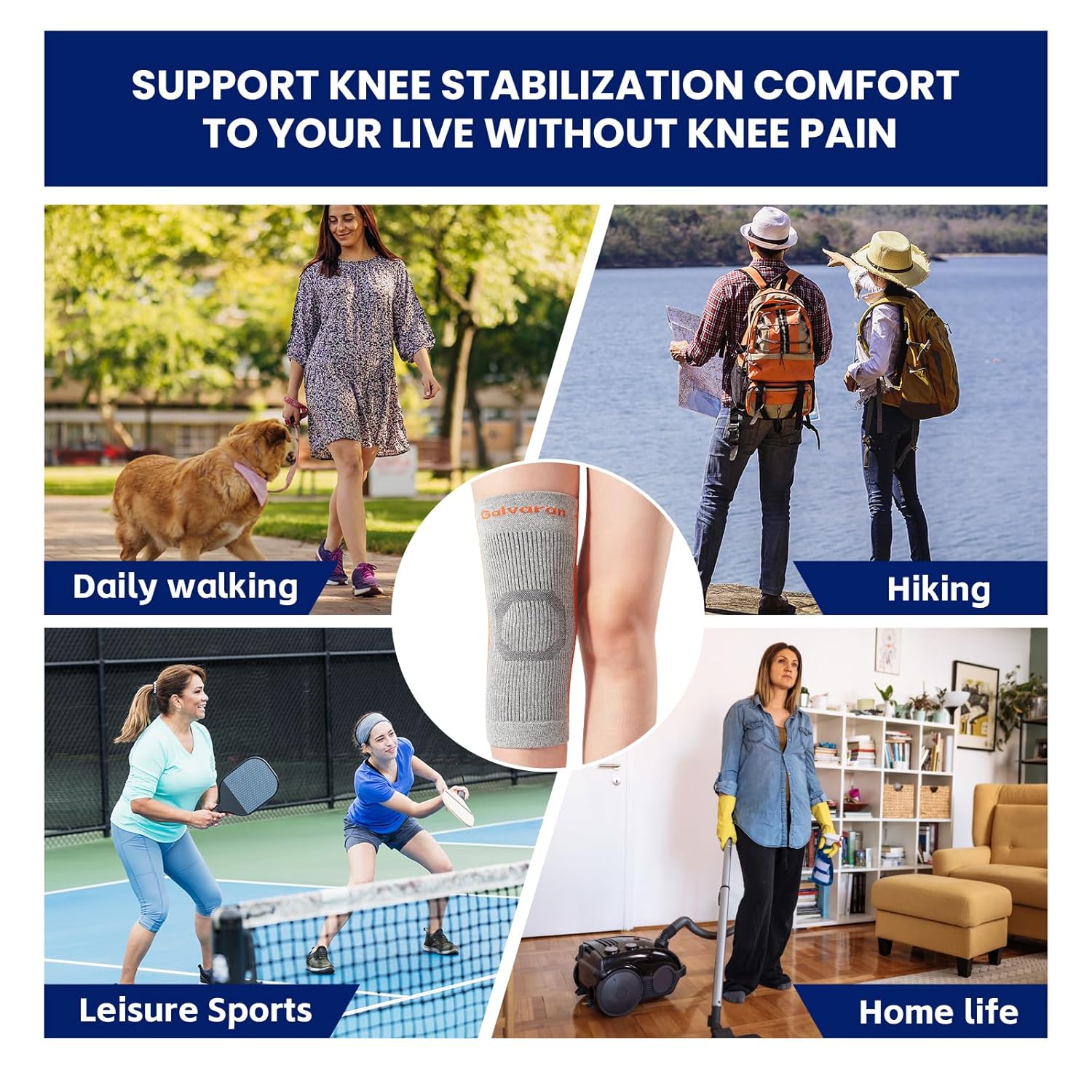 Compression Knee Brace for Women & Men – Knee Support Sleeve for ACL, MCL, Meniscus Pain Relief, Joint Swelling &