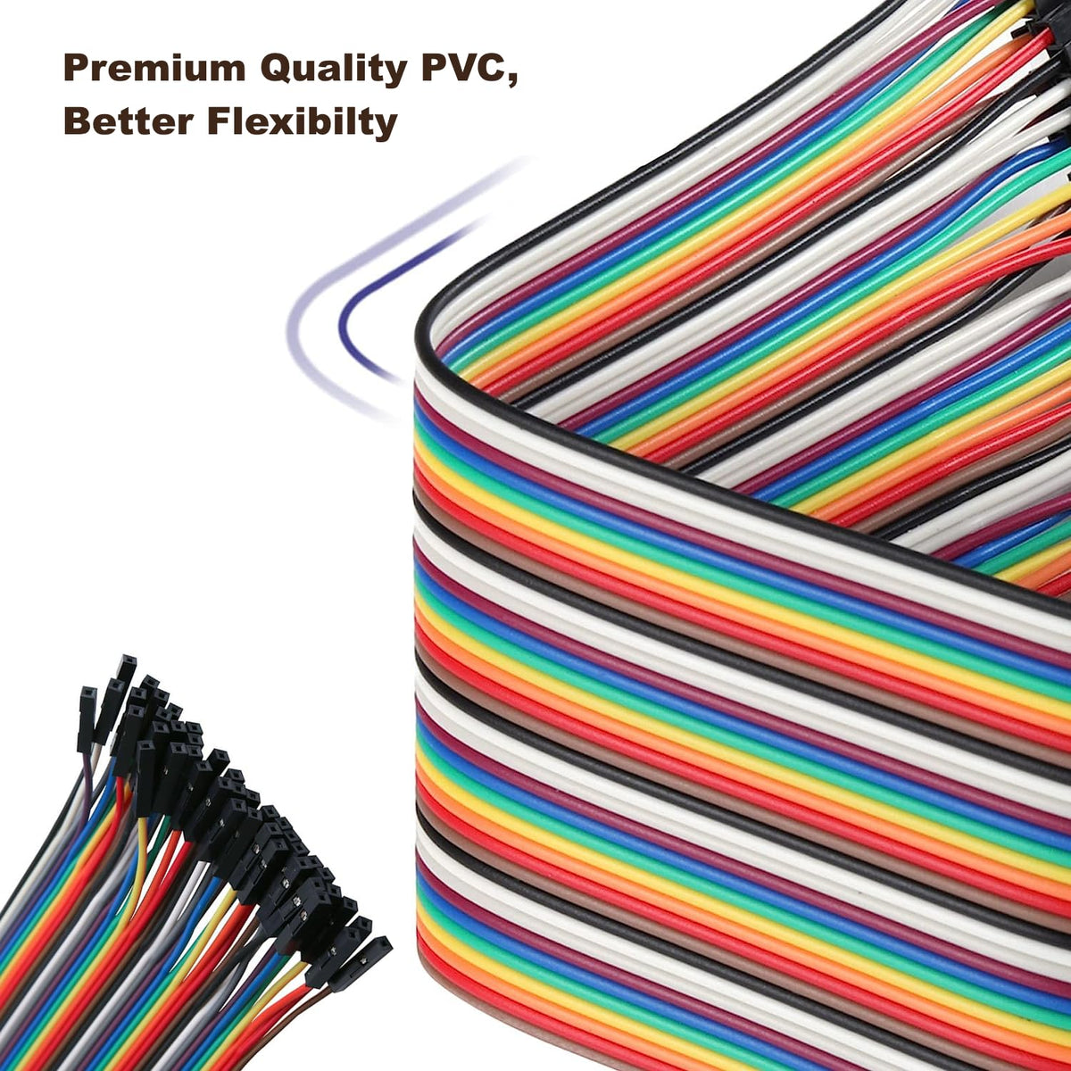 120pcs Multicolored Dupont Wire M-M,M-F,F-F for Breadboard Jumper(20cm/8in)