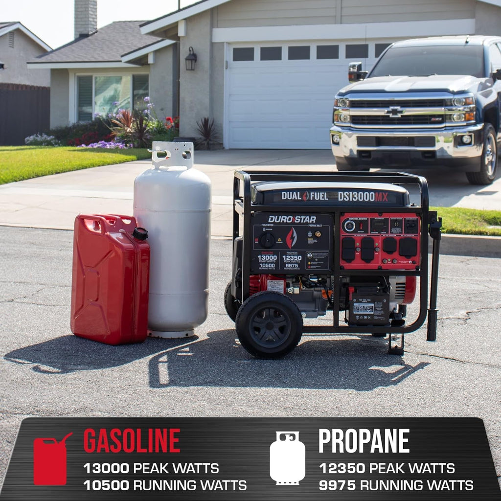 DS13000MX 13,000-Watt 500cc Dual Fuel Portable Generator - Gas and Propane, Remote Electric Start, Whole Home Power