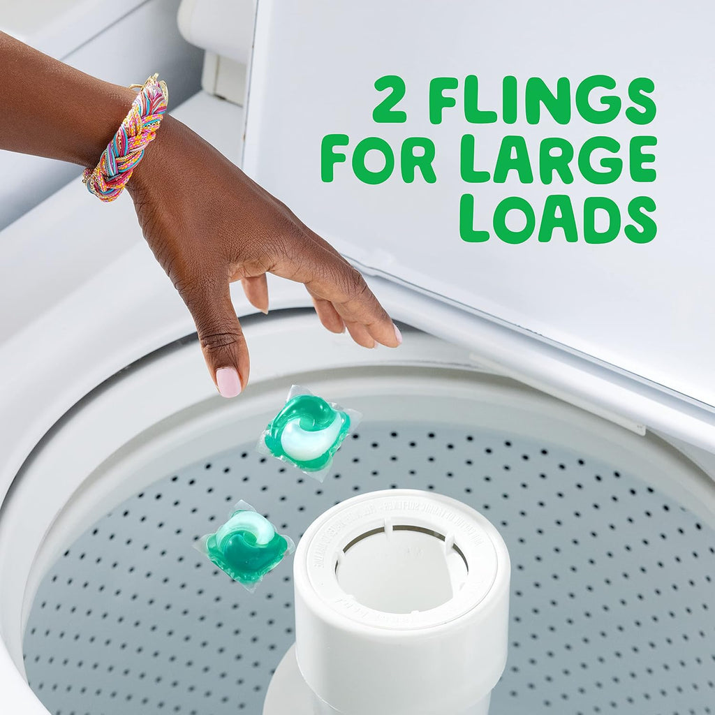 Flings Laundry Detergent Pacs with Odor Defense, 112 Count, Super Fresh Blast Scent, HE 3in1 with Febreze and Oxi