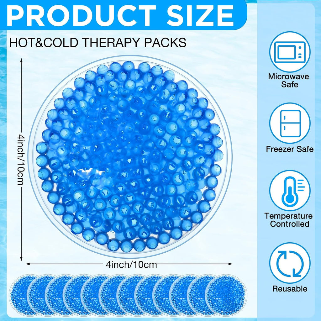 100 Pcs Round Ice Packs Reusable Small Gel Cold Packs Bulk,Blue