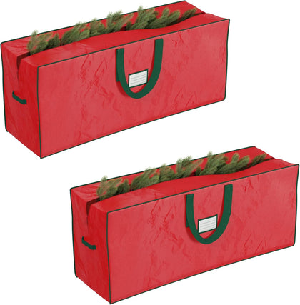 Christmas Tree Storage Bag Set - Set of 2 Bags for 7.5-Foot Artificial Trees - Protects Holiday Decorations and
