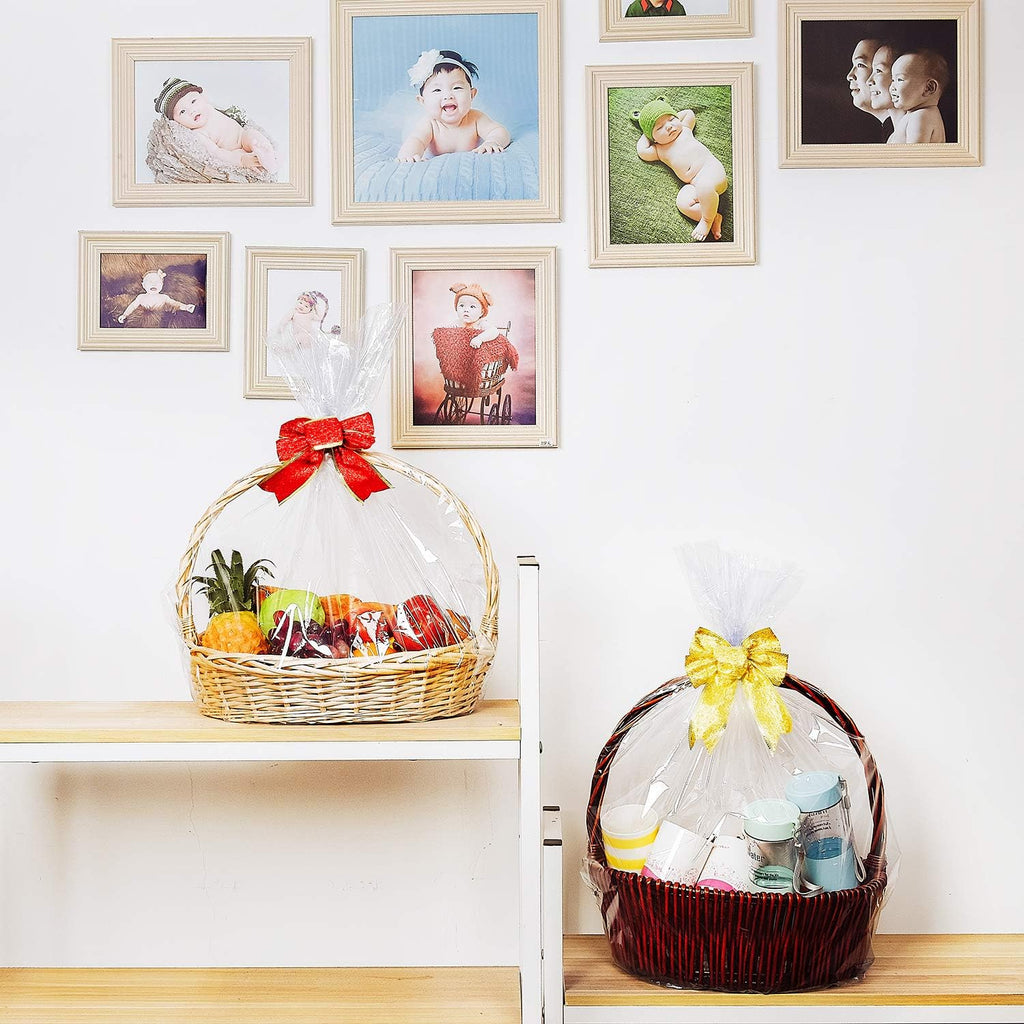 Large Shrink Wrap Bags for Gift Baskets, 32x40 Inch, 10 Pcs