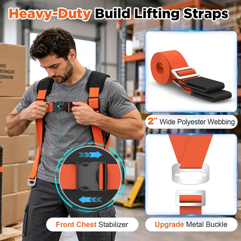Moving Straps for Lifting 2-Person: Shoulder Lifting & Moving System