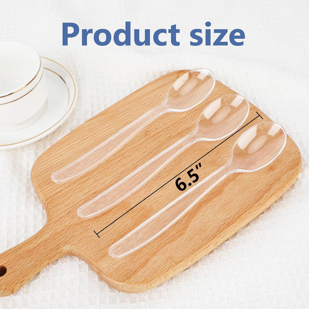 1000 Count Clear Plastic Spoons Heavy Duty