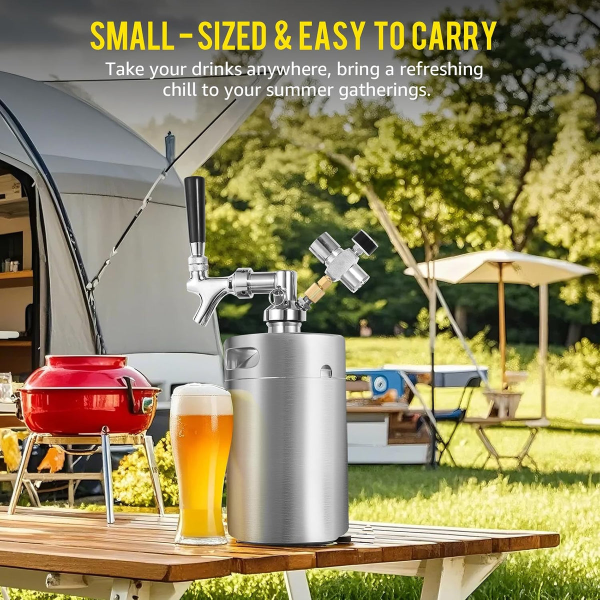 64oz Mini Keg Growler Portable Draft Beer Dispenser System