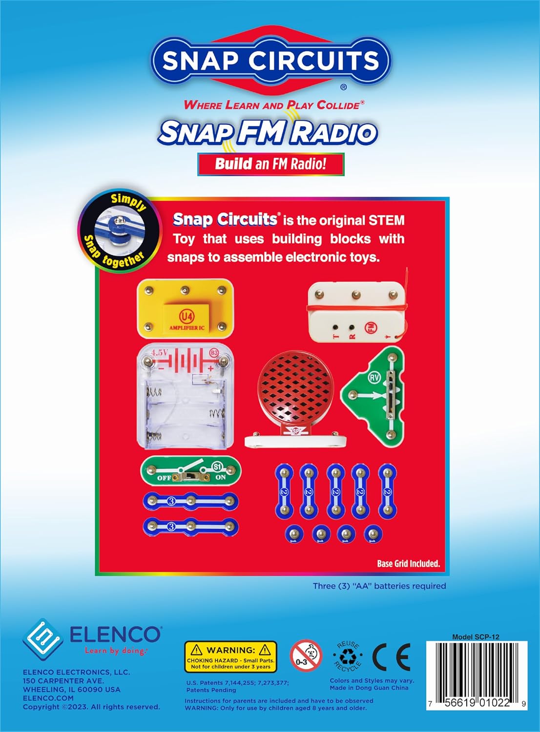 STEM Toy Radio KIT | for Kids 8+ yrs | Electronics KIT | Science KIT for Kids | DIY STEM KIT | SNAP Circuits STEM, Red