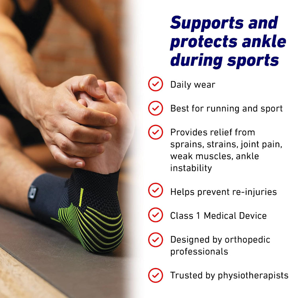 Ankle Compression Sleeve Sports – Active – Ankle Compression Sleeve for Running - Lightweight, Elastic, Helps with