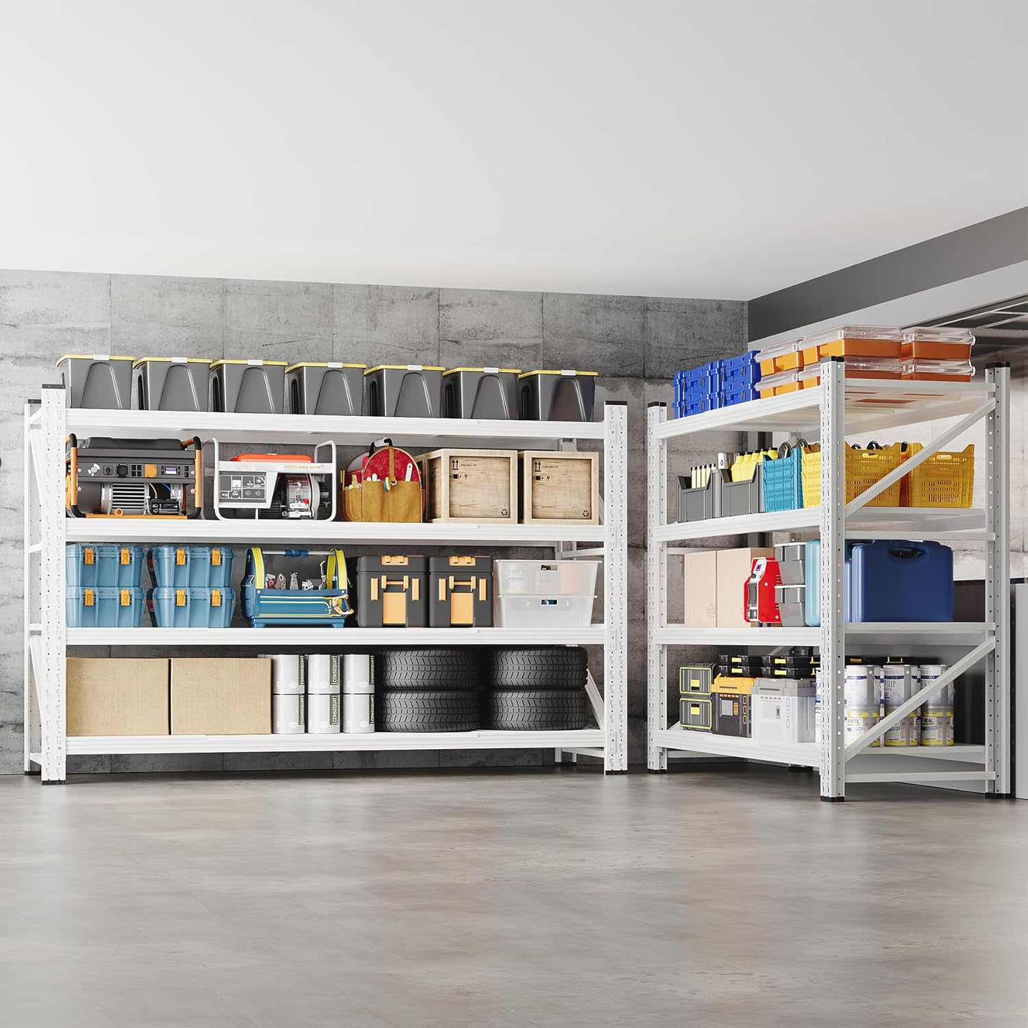 48" W Storage Shelves 3000lbs Garage Metal Shelving Heavy Duty Garage Shelves Adjustable Storage Shelves for
