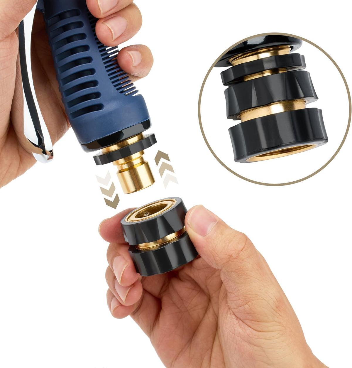 Twinkle Star 3/4 Inch Garden Hose Fitting Quick Connector Set, 4 Sets