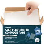 Super Absorbent Commode Pads - Medical Grade Value Pack 100 Count