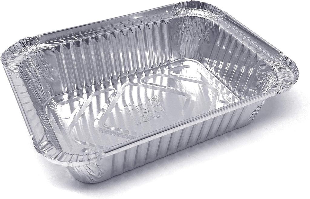 (120 Pack) Premium 1.5-LB Takeout Pans with Lids l Medium 7" x 5" x 2" l Heavy Duty Disposable Aluminum Foil for