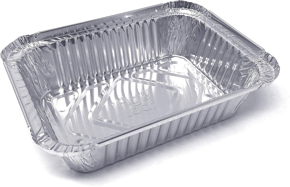 (120 Pack) Premium 1.5-LB Takeout Pans with Lids l Medium 7" x 5" x 2" l Heavy Duty Disposable Aluminum Foil for