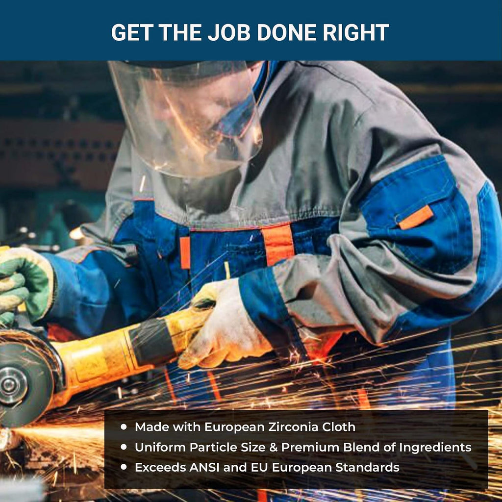Benchmark Abrasives 4.5" Type 29 Zirconia Flap Discs, 60 Grit, 10-Count