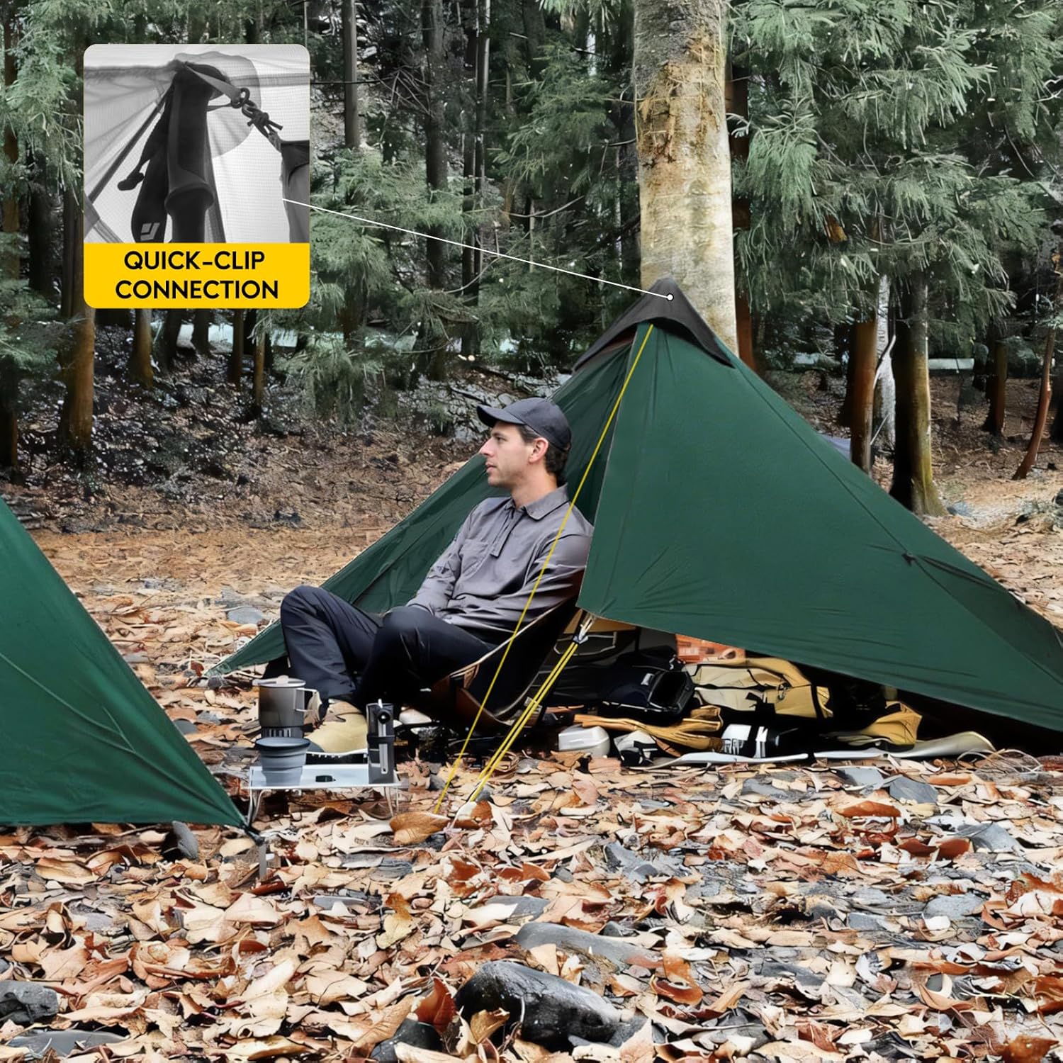 LANSHAN Ultralight Tent 3-Season Backpacking Tent for 1-Person or 2-Person Camping, Trekking, Kayaking, Climbing, Hiking