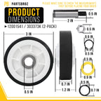 Dryer Roller Kit for Maytag MHW2000AWW (2-Pack)