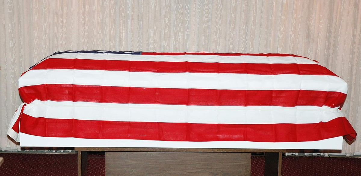 Off White Adult Casket Flag Band for Military Funerals