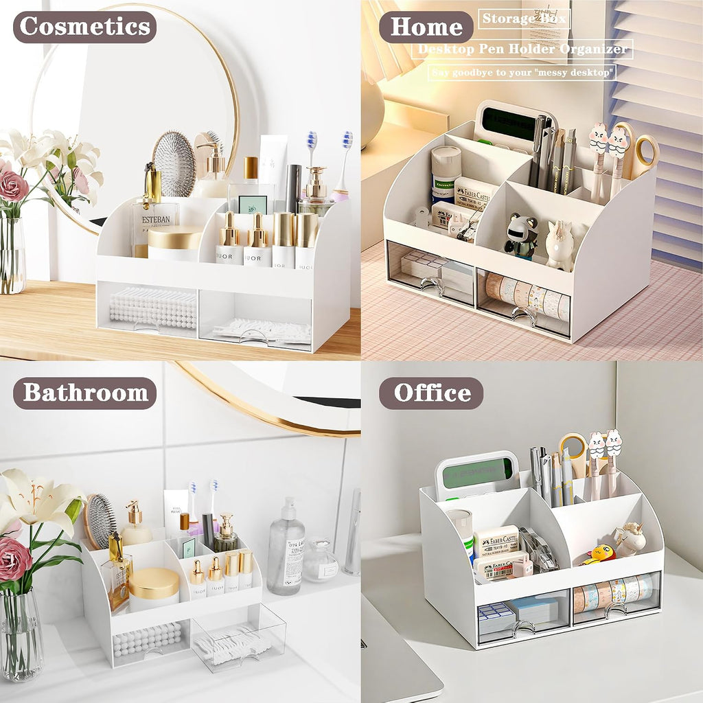 Desk Accessories with Pen Holder, Office Supplies Desk Organizers and Accessories, Tape Dispenser, Stapler, Staple