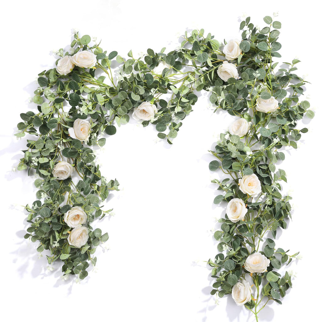 2Pcs 6.5FT Wedding Decor Artificial Flower Eucalyptus Garland