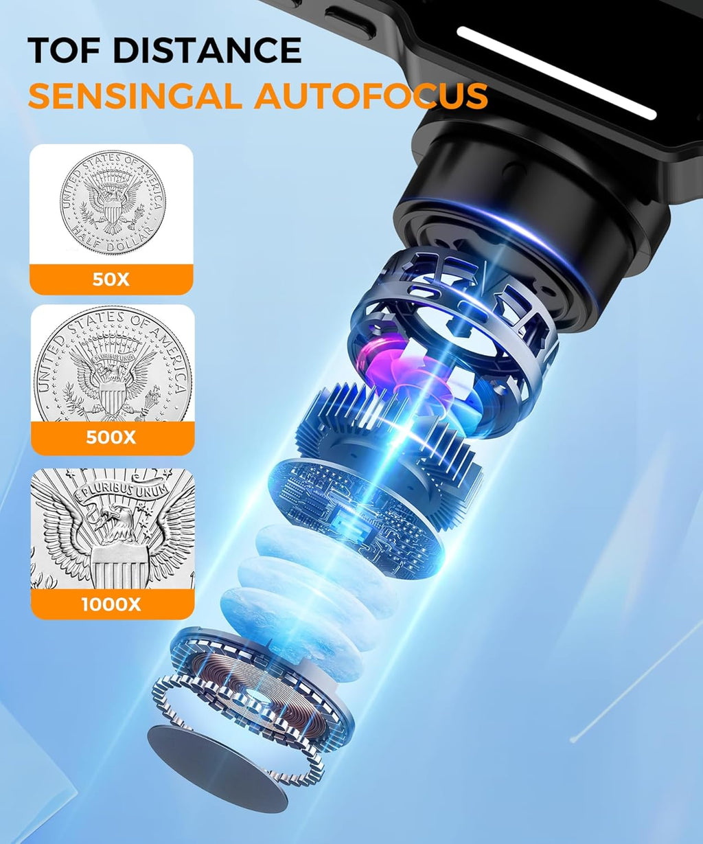 Digital Microscope for Coins with Light HD Screen | 4.3 Inch 1080P HD Screen, 10MP Camera, 1-1000X Zoom. Wireless USB