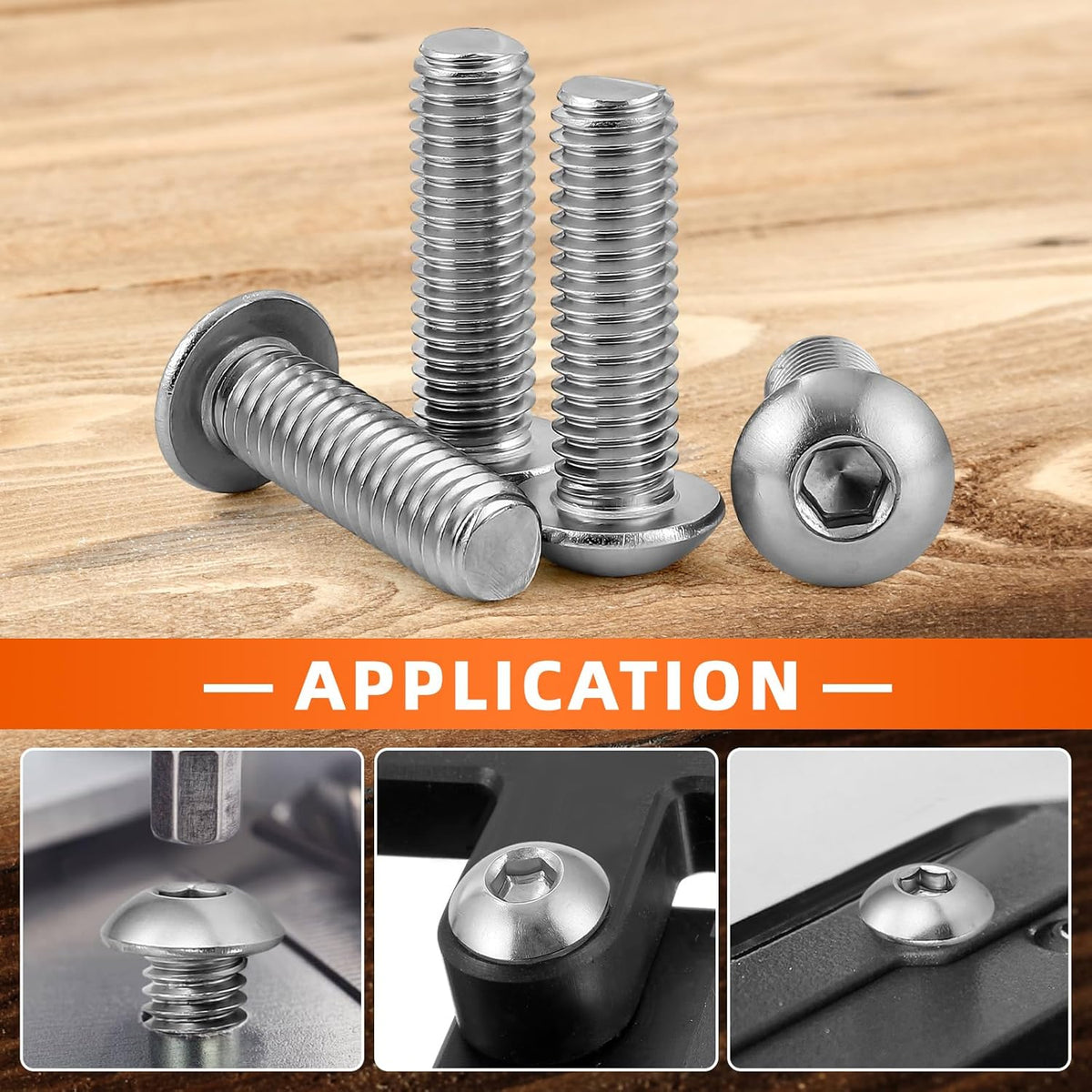 M8-1.25 x 20mm Button Head Socket Cap Screws, 50 PCS
