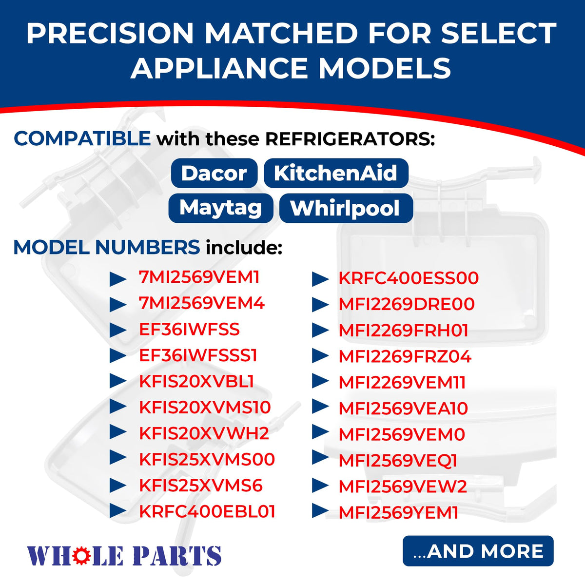 Whole Parts Upgraded Refrigerator Yoke and Pad Assembly Part# WPW10185233