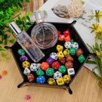2 Pcs Dice Tray PU Leather Dice Trays Folding Hexagon Dices Holder